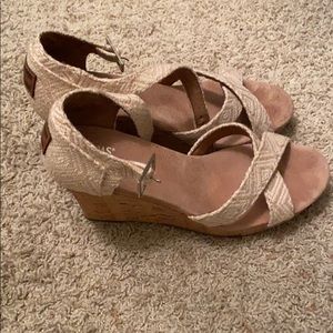 Toms cork wedges